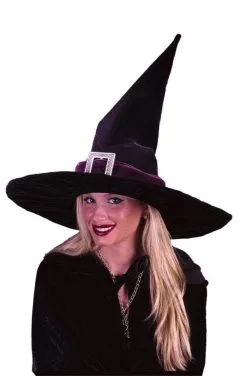 Morris "Black Pleated Velour Witch" Halloween Costume Hat