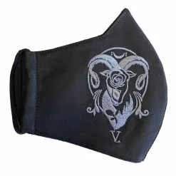 Embroidered Ram And Rose Mask